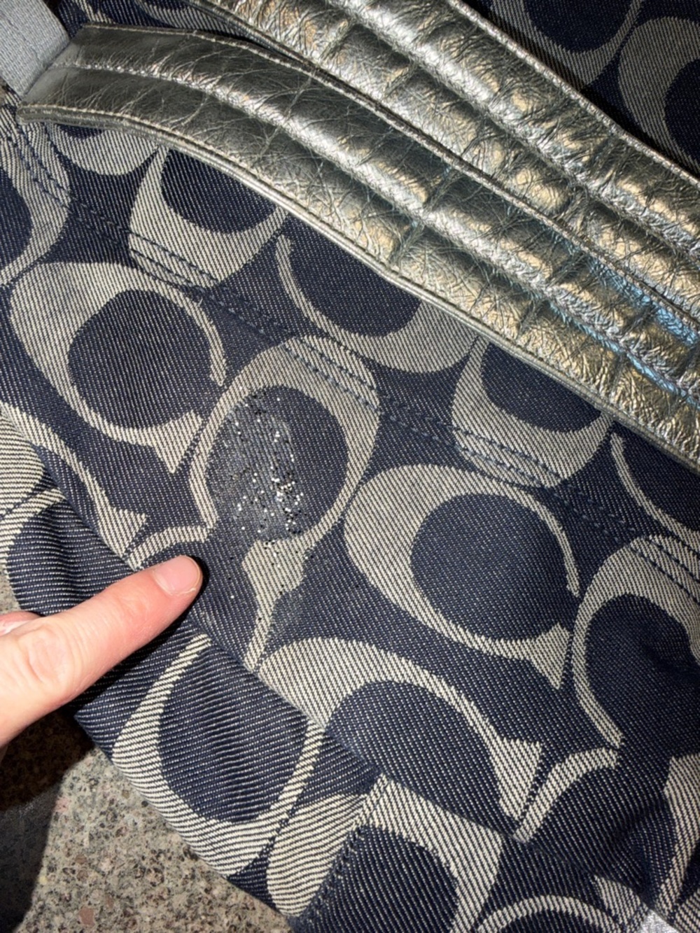Y2k coach denim stripe backpack - Picture 3 of 5